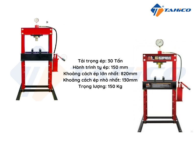 Thông số kỹ thuật của máy ép thủy lực Zhongxing loại 30 tấn ZX0901D và ZX0901D-1