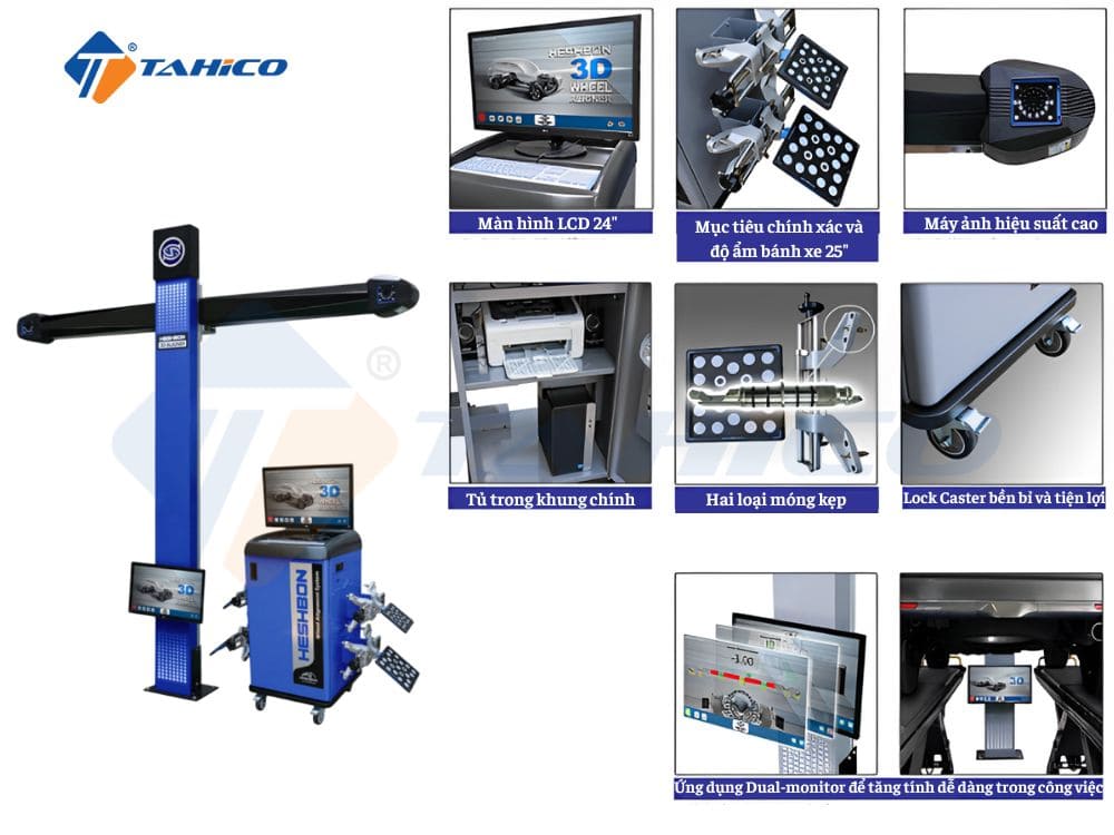 Máy kiểm tra góc đặt bánh xe 3D Heshbon HA-7000
