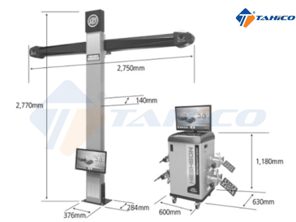 Máy kiểm tra góc đặt bánh xe 3D Heshbon HA-7000