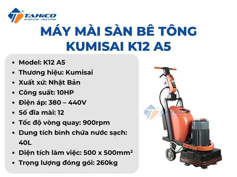 Máy mài sàn bê tông Kumisai K12 A5