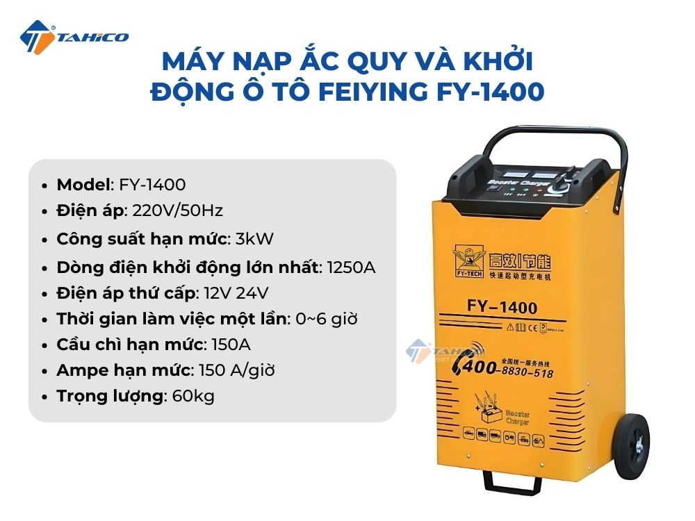 Máy nạp ắc quy và khởi động ô tô Feiying FY-1400, FY-1600, FY-2000