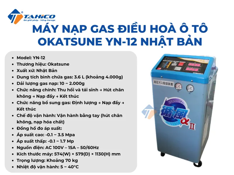 Đặc điểm tính năng Okatsune YN-12 Nhật Bản