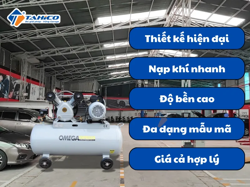 Máy nén khí 1 cấp Omega V-0.17/8 2hp, 70 lít, 8 bar