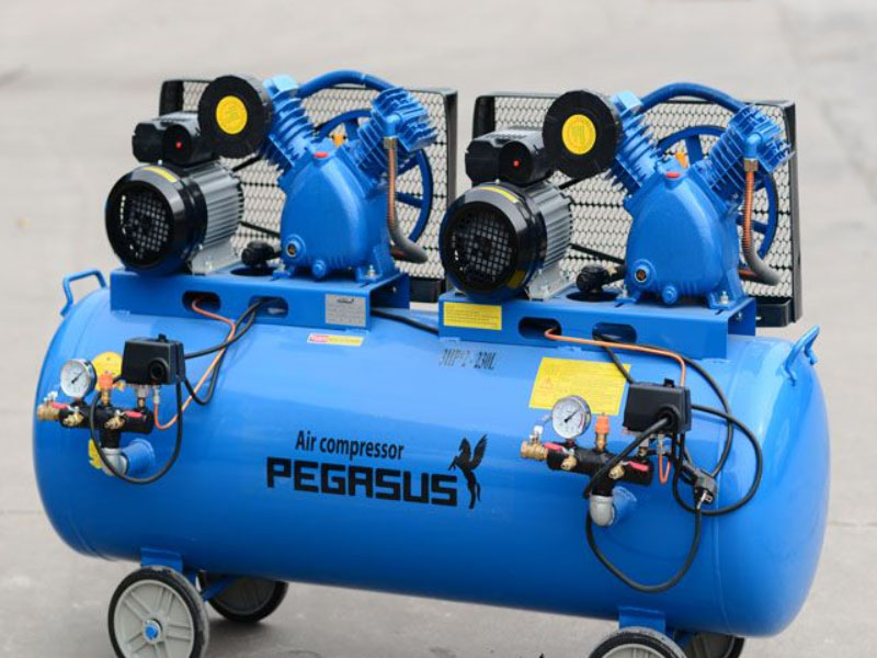 Máy nén khí dây đai Pegasus 2 đầu nén 2 moto 1 cấp