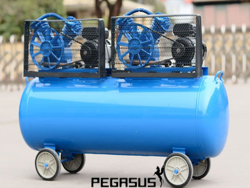 Máy nén khí dây đai Pegasus 2 đầu nén 2 moto 1 cấp