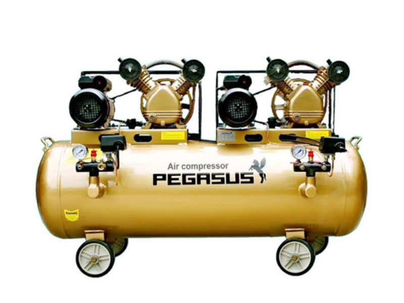 Máy nén khí dây đai Pegasus 2 đầu nén 2 moto 1 cấp