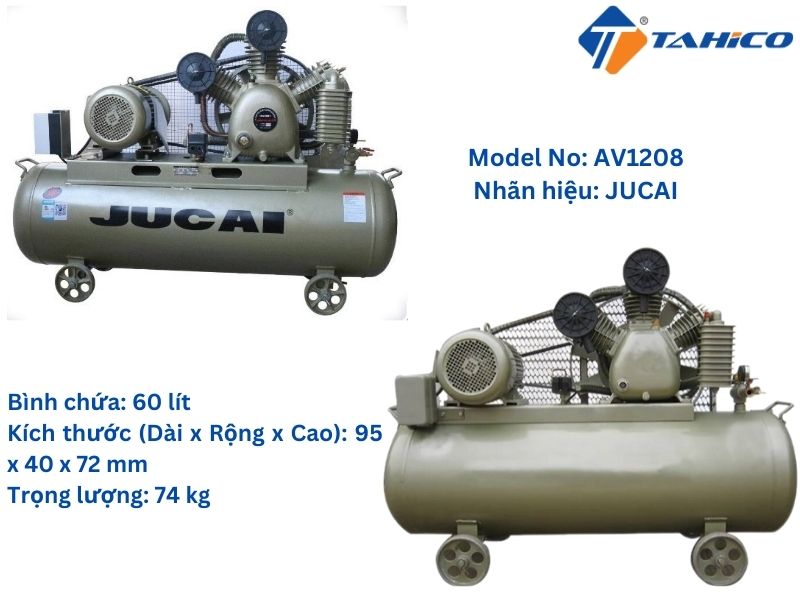 Máy nén khí JUCAI AV1208 1,1 kW (1,5 HP) 8 Bar 60L