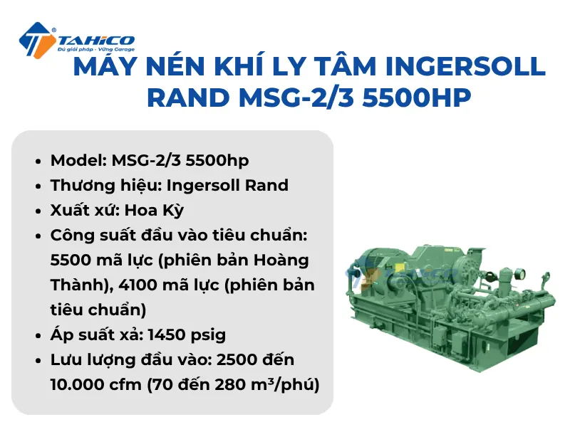 Đặc điểm tính năng Ingersoll Rand MSG-2/3 5500hp