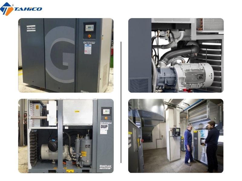 Máy nén khí trục vít Atlas Copco G75KW-100HP
