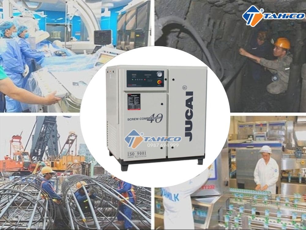 Máy nén khí trục vít có dầu Jucai 30kW