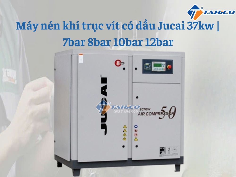Máy nén khí trục vít có dầu Jucai 37kw