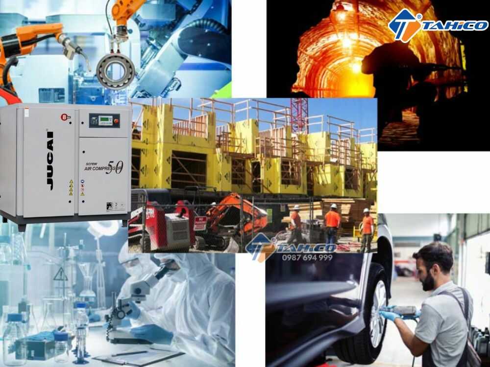 Máy nén khí trục vít có dầu Jucai 37kw