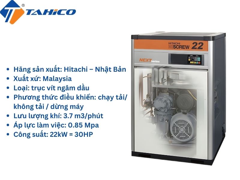 Máy nén khí trục vít ngâm dầu Hitachi OSP-15M5AN2-L