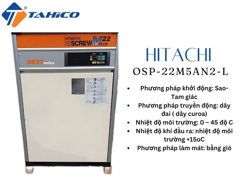 Máy nén khí trục vít ngâm dầu Hitachi OSP-15M5AN2-L