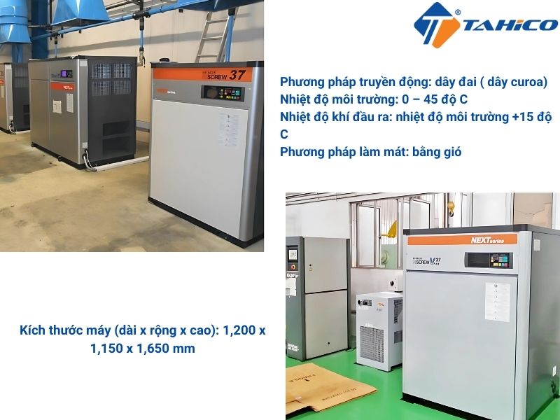 Máy nén khí trục vít ngâm dầu Hitachi OSP-37M5AN2-L