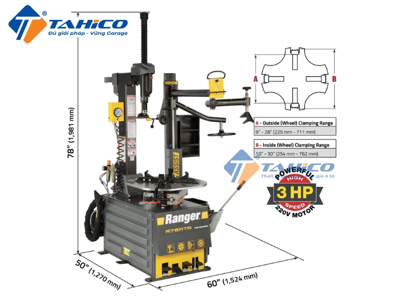 Hình ảnh sản phẩm Máy ra vào lốp BendPak R76ATR 10-30 inch | Xe máy, Ô tô