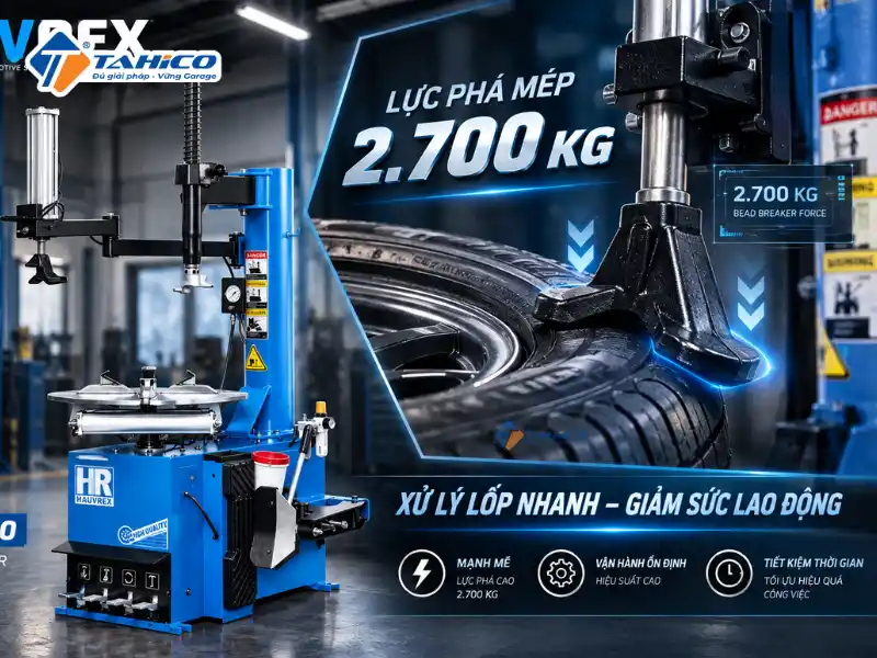 Hình ảnh máy ra vào lốp xe ô tô Hauvrex HC8320