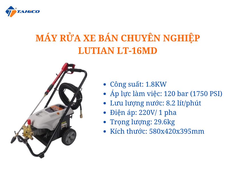 Máy rửa xe bán chuyên nghiệp Lutian LT-16MD
