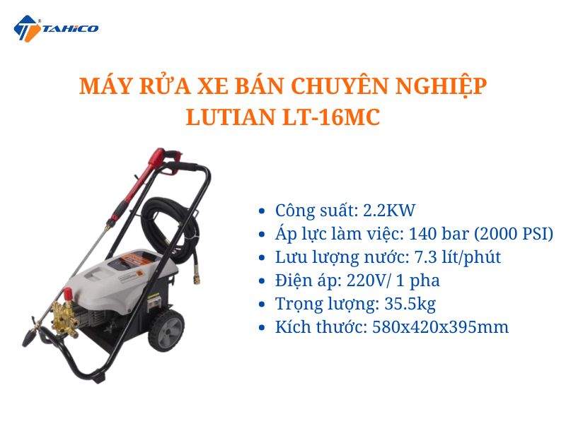 Máy rửa xe bán chuyên nghiệp Lutian LT-16MC