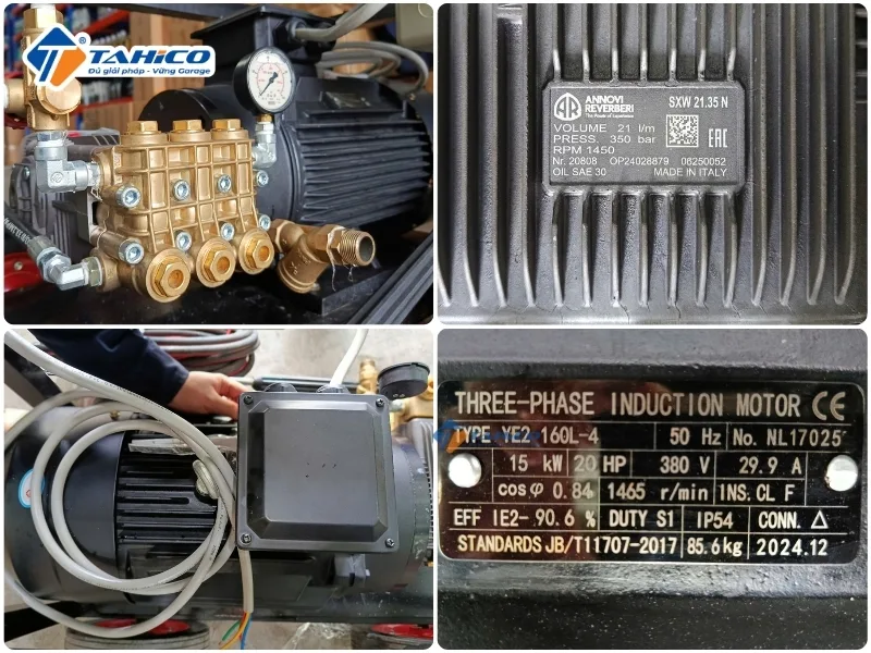 Máy rửa xe công nghiệp 20hp của Ý
