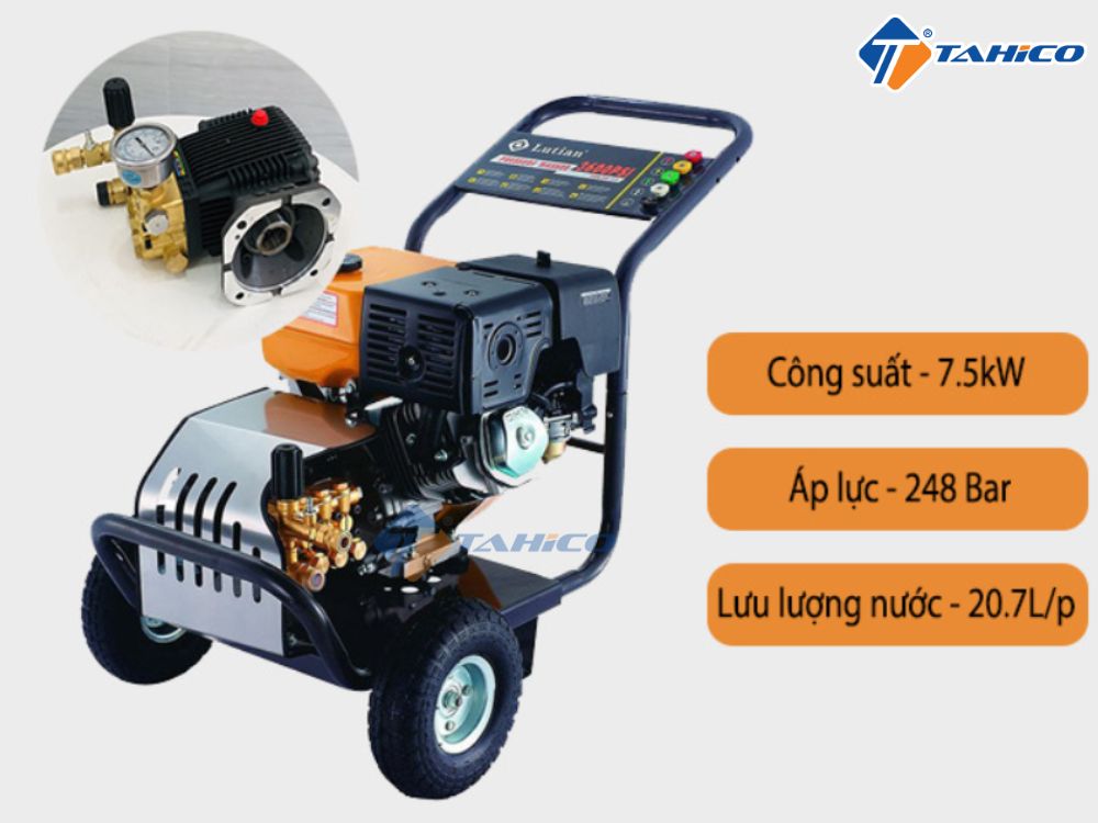 Đặc điểm máy rửa xe máy chạy xăng Lutian 3600psi (7.5kW/10hp)