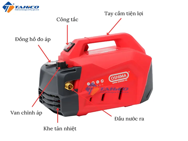 Máy rửa xe mini Oshima JZ-1050C 2900W