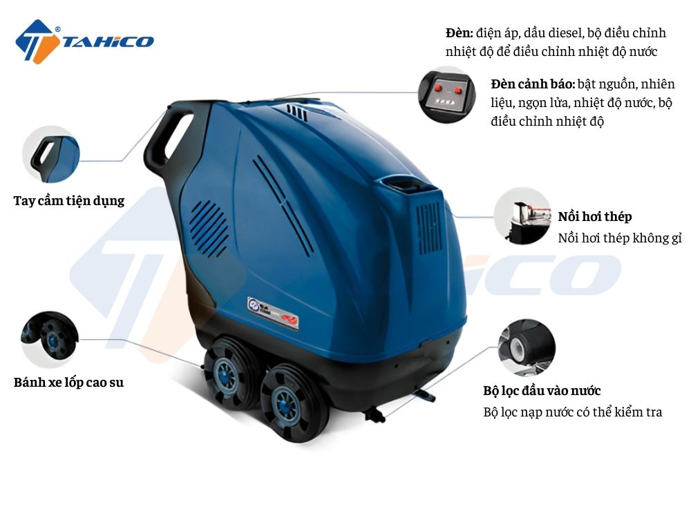 Máy rửa xe nước nóng 7.5hp AR 7870 Italy/Ý