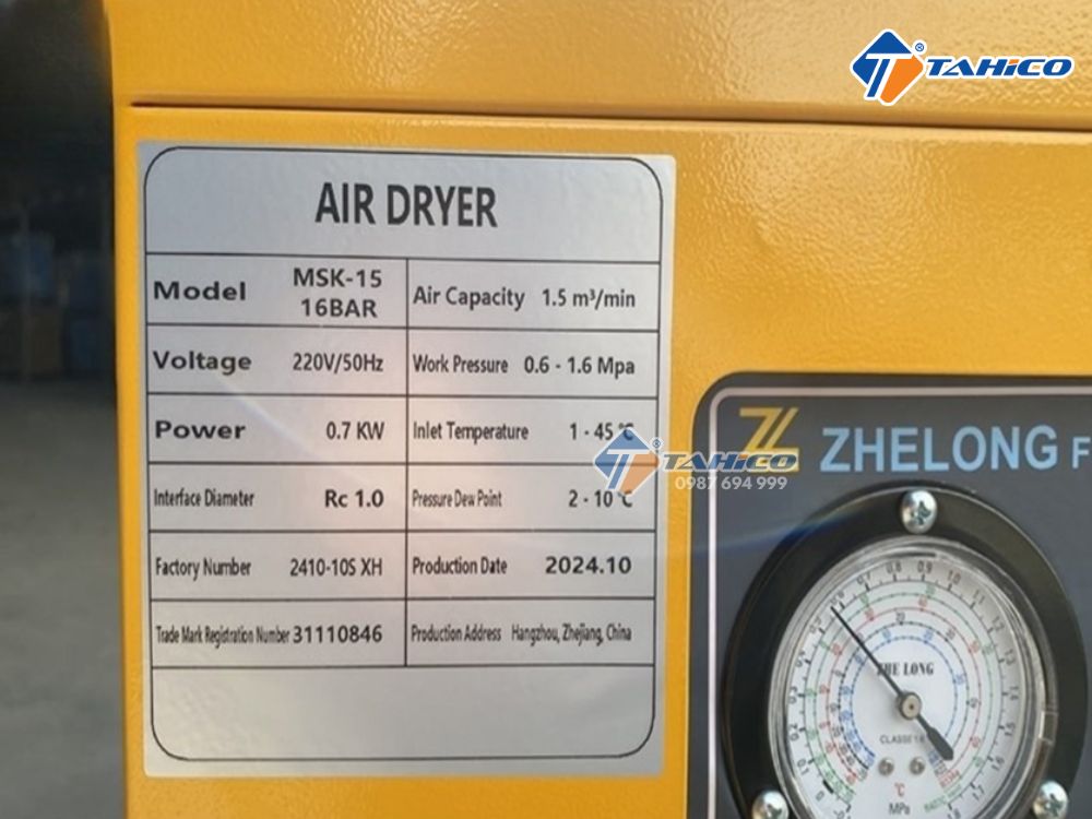 Máy sấy khí MSK-15 16bar 0.6Kw