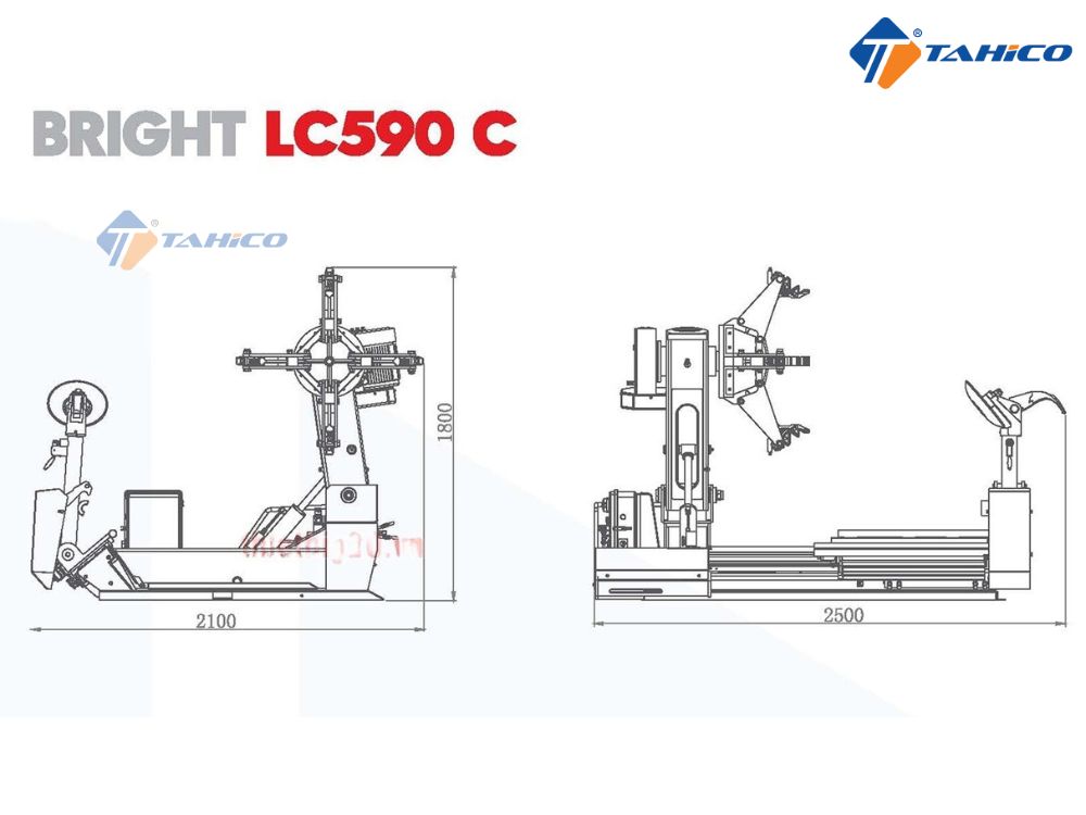 Máy ra vào lốp Bright LC-590C | Xe tải