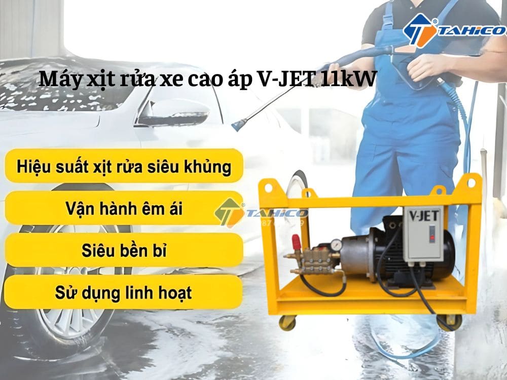 Máy xịt rửa xe cao áp V-JET 11kW/15hp