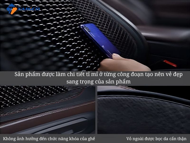 Miếng lót ghế ô tô phối hạt gỗ cao cấp Libaiwang