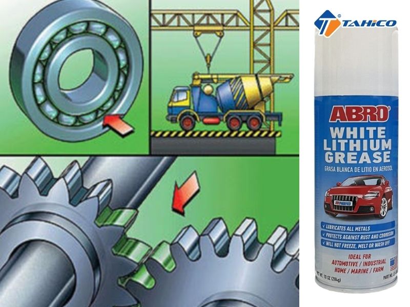 Mỡ bò bôi trơn Abro White Lithium Grease 284g