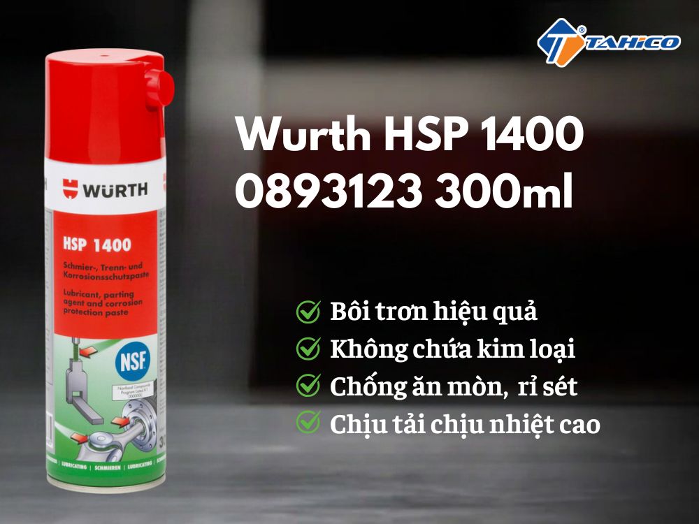 Mỡ chịu nhiệt Wurth HSP 1400 0893123 300ml