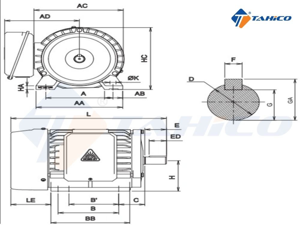 Motor Hồng Ký ZET vỏ gang 220V 1450 vòng/phút