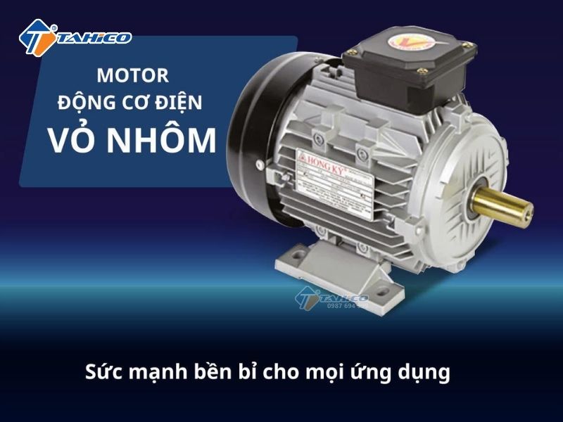 Mô tơ Hồng Ký vỏ nhôm 3 pha 1450 vòng/phút