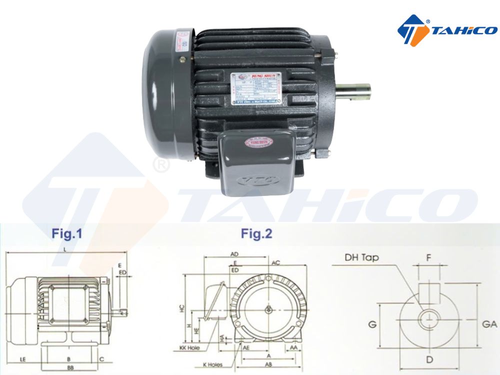 Mô tơ khía VTC 1 pha 220V | 1450 & 2800 vòng/phút
