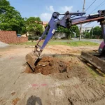 Nhân công đào hố móng cầu 1 trụ bằng máy