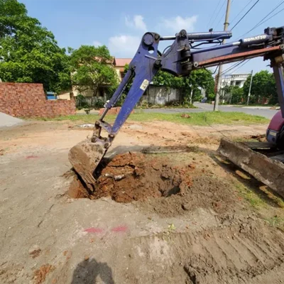 Nhân công đào hố móng cầu 1 trụ bằng máy