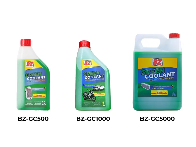 Nước làm mát động cơ BZ Green Coolant 500ml 1L 5L| Màu xanh
