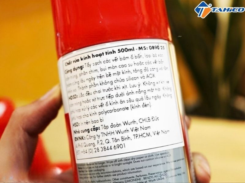 Nước lau kính xe Wurth Active Glass Cleaner 500ml