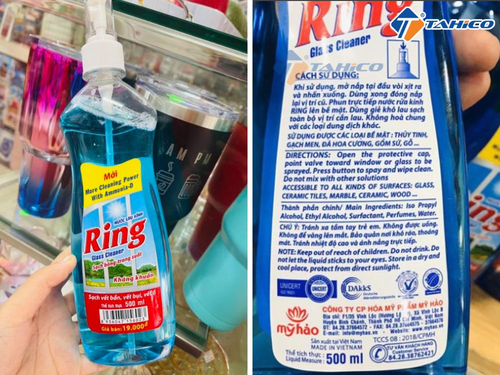 Nước rửa kính Ring Glass Cleaner 500ml và 800ml
