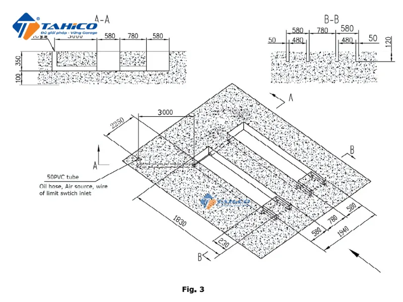 Cầu cắt kéo nâng bụng PEAK SX08F kiểu lắp âm
