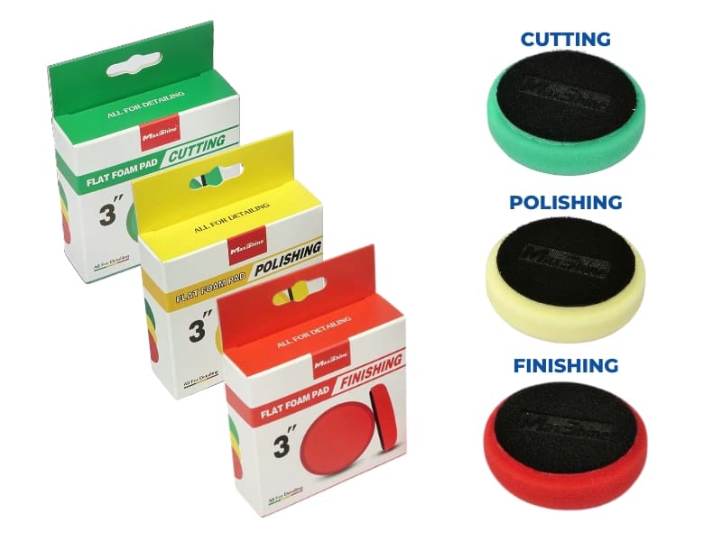 Đặc điểm phớt mút đánh bóng xe ô tô 3 inch dạng phẳng DA 3 bước Maxshine