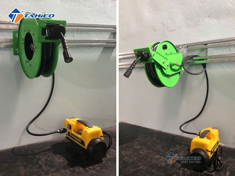 Rolo cuộn ống rửa xe mini có thể được treo tường hoặc treo trần