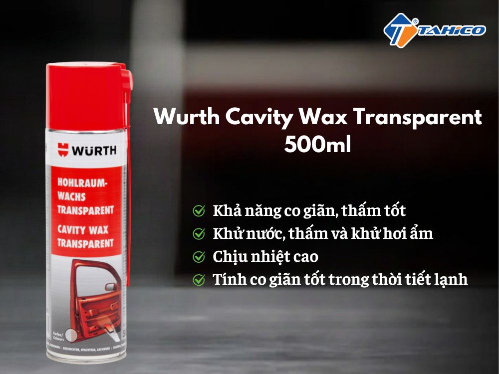 Sáp xịt hốc Wurth Cavity Wax Transparent 500ml