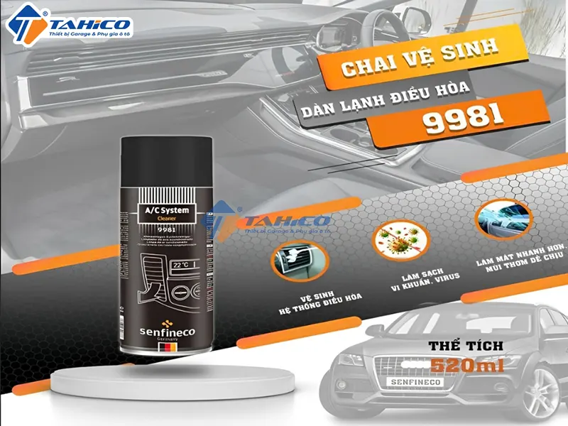 Vệ sinh dàn lạnh Senfineco A/C System Cleaner 9981 520ml