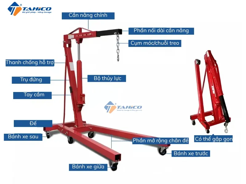 Cẩu móc động cơ Shark ER-2EC, E9320 2 tấn