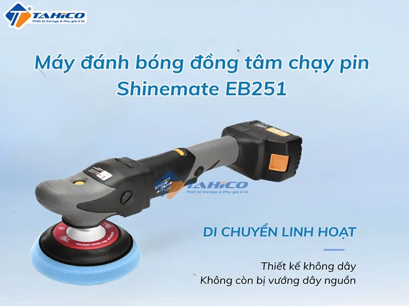Máy đánh bóng đồng tâm chạy pin Shinemate EB251