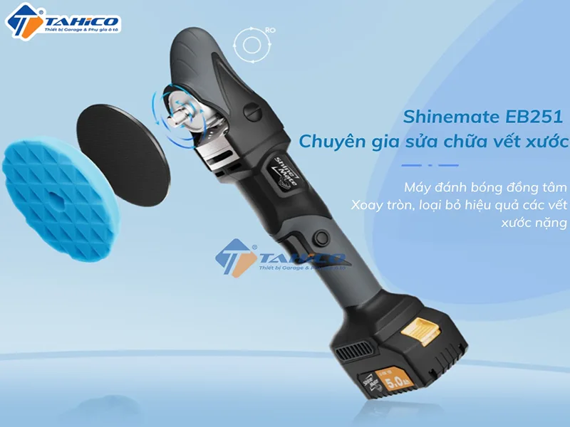Máy đánh bóng đồng tâm chạy pin Shinemate EB251