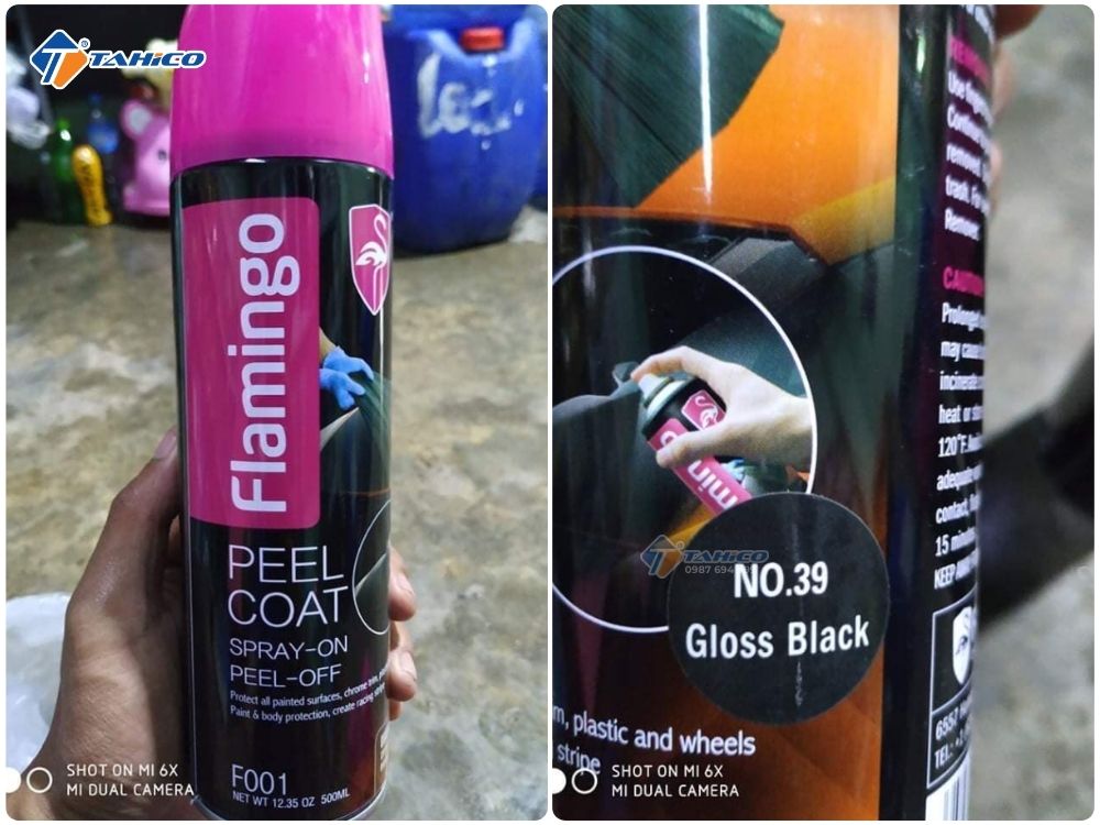 Sơn xịt đen bóng Flamingo Peel Coat F001 500ml